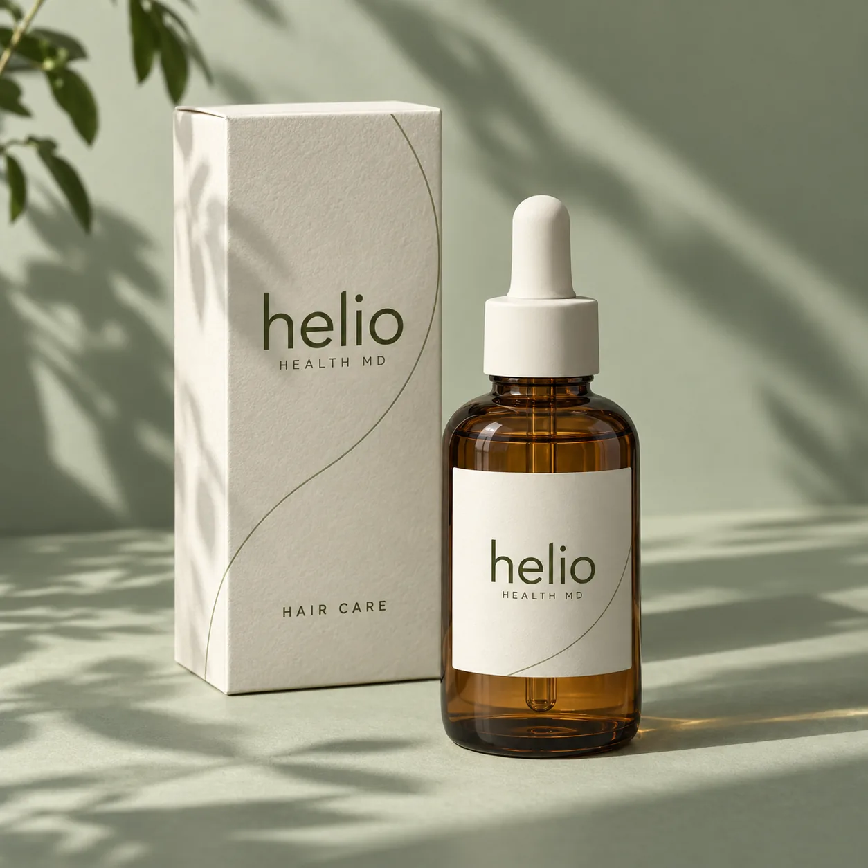 HelioHealthMD hair health concept packaging